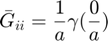 $$ \bar{G}_{ii} = \frac{1}{a}\gamma(\frac{0}{a}) $$